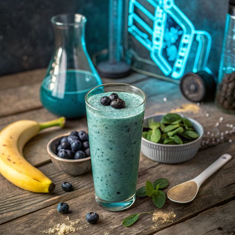 Сине-зелёный взрыв: «Восстановитель» — смузи из черники и шпината