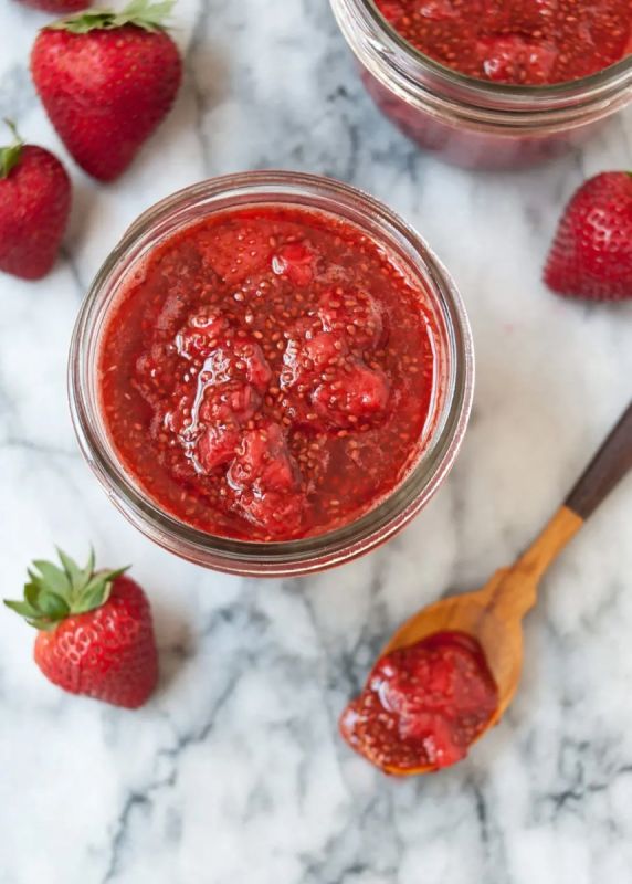 Клубничный джем с семенами чиа: простой полезный десерт на каждый день