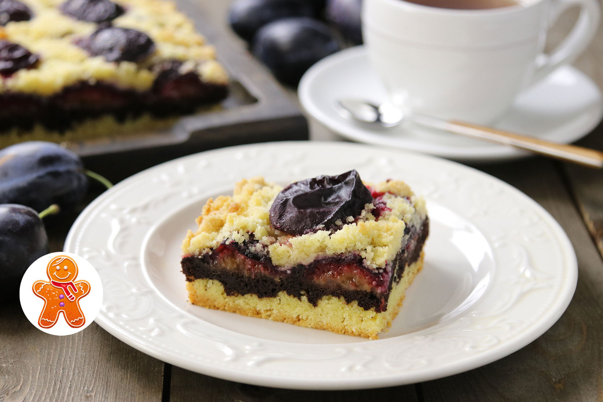 Сливовый пирог с шоколадом