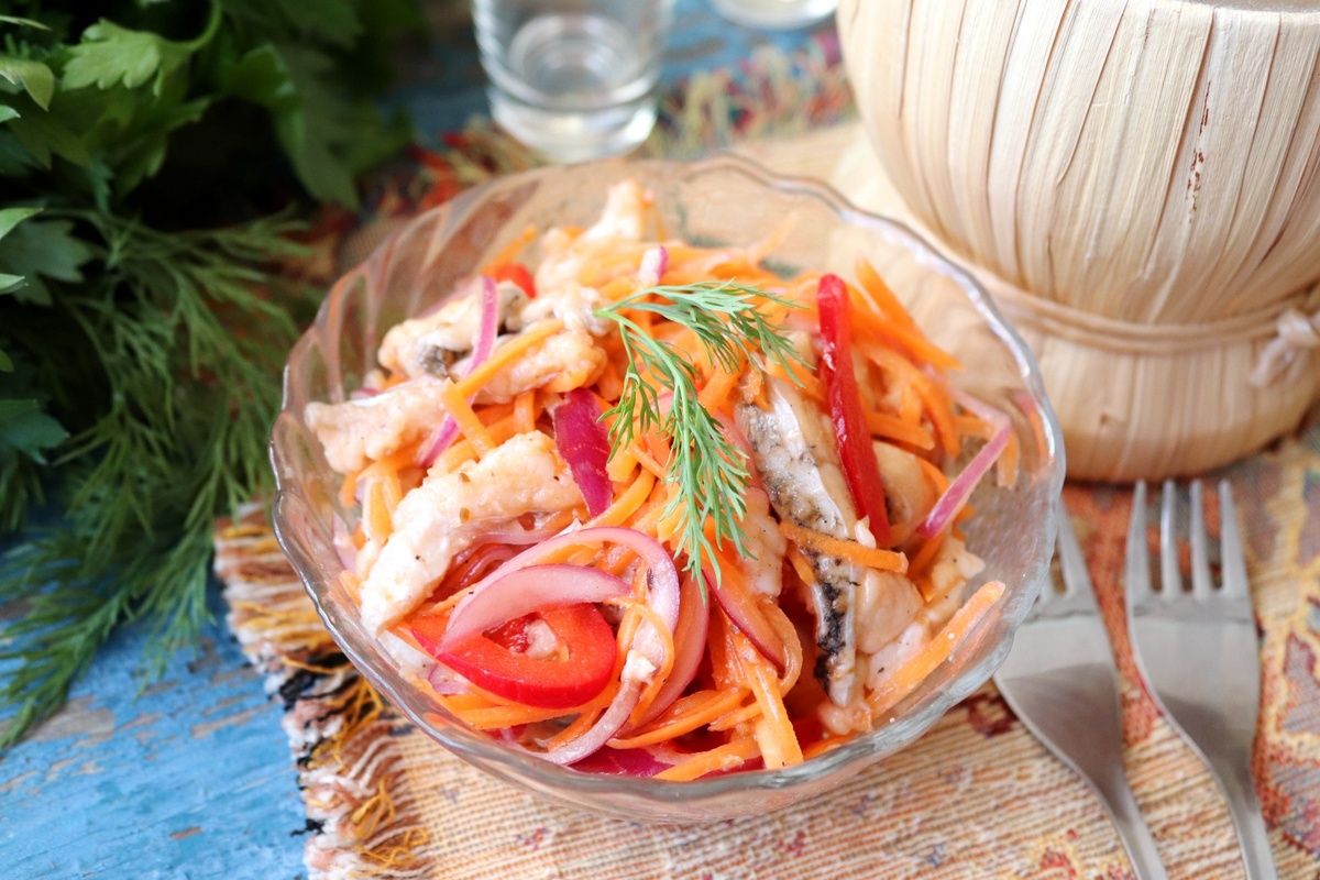 Как приготовить хе из щуки с овощами: любимая закуска на пикник