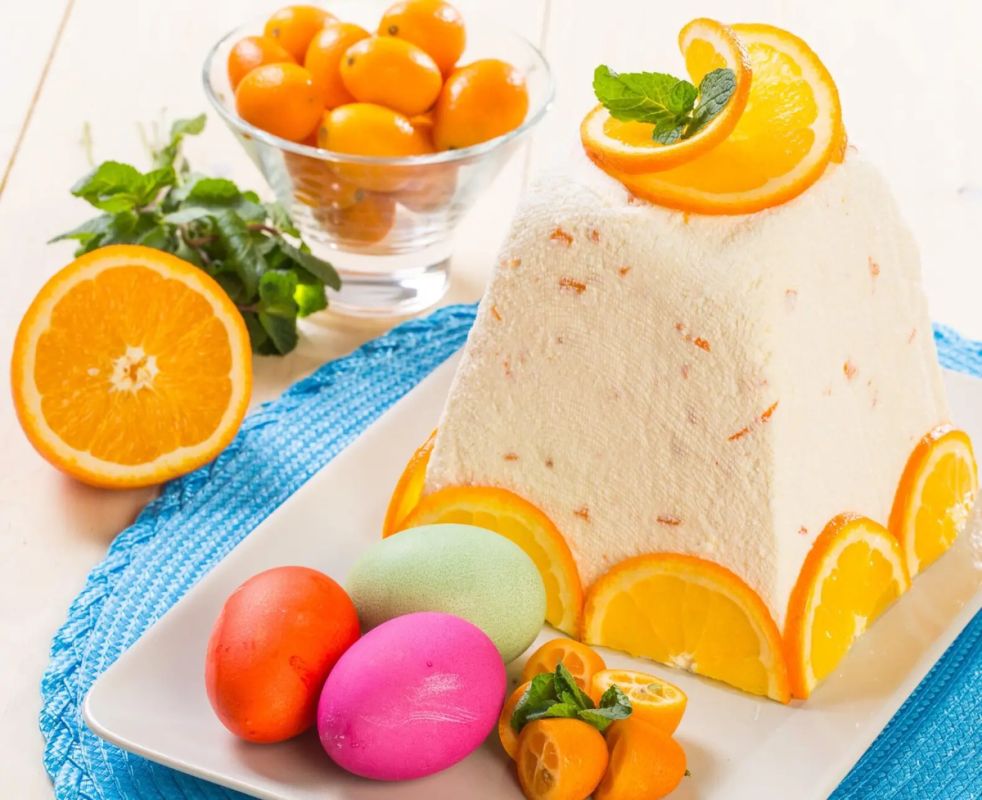 Вкусный праздничный десерт: апельсиновая пасха на заварной основе