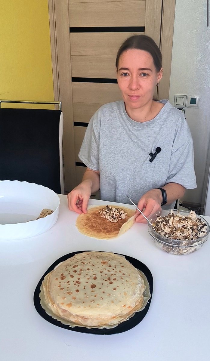 Необычные идеи для начинки блинчиков: курица и грибы