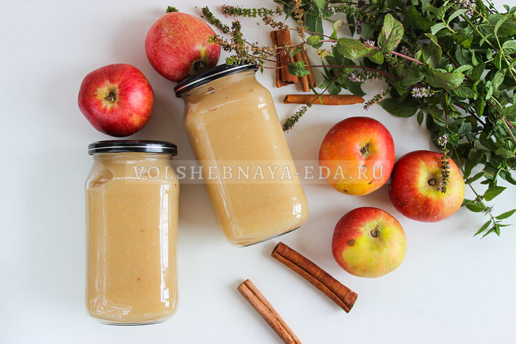 Яблочное пюре с корицей без сахара