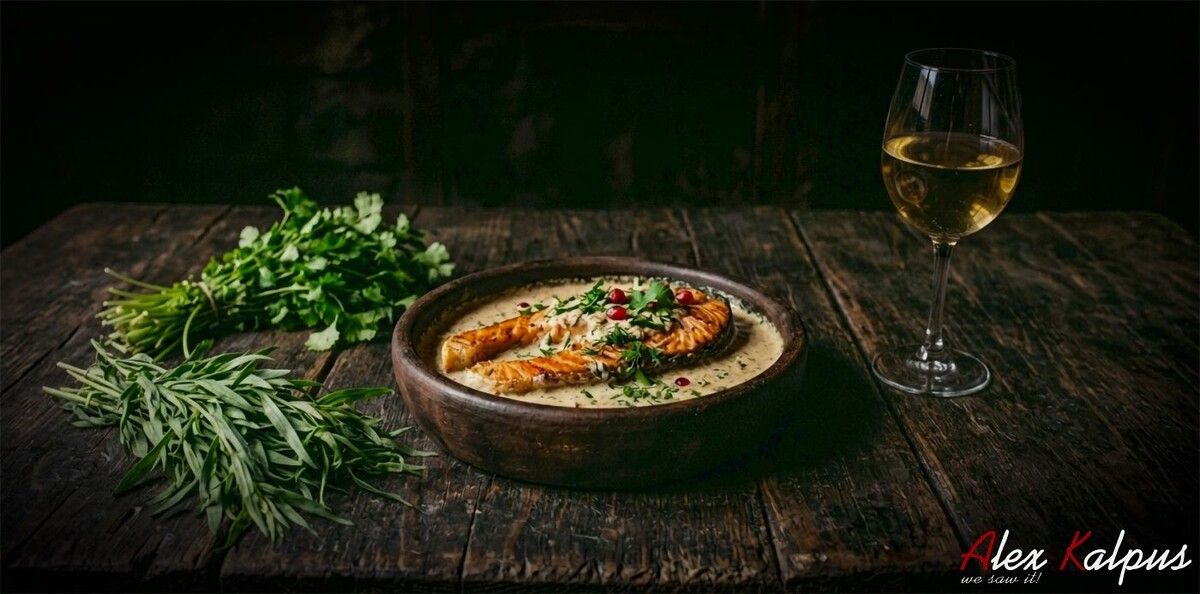 Вкус Тбилиси: лосось под ореховым соусом баже с тархуном на вашей кухне
