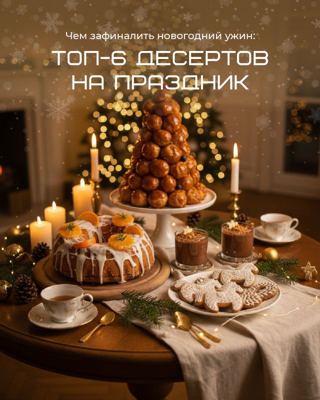 Зимние десерты, завершающие новогодний ужин